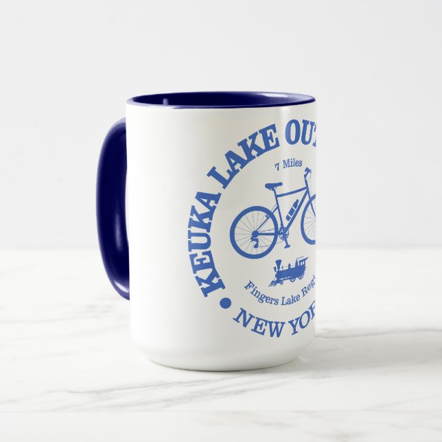 Caneca Caminho de saída do lago de Keuka (ciclismo) (Frente Esquerda)