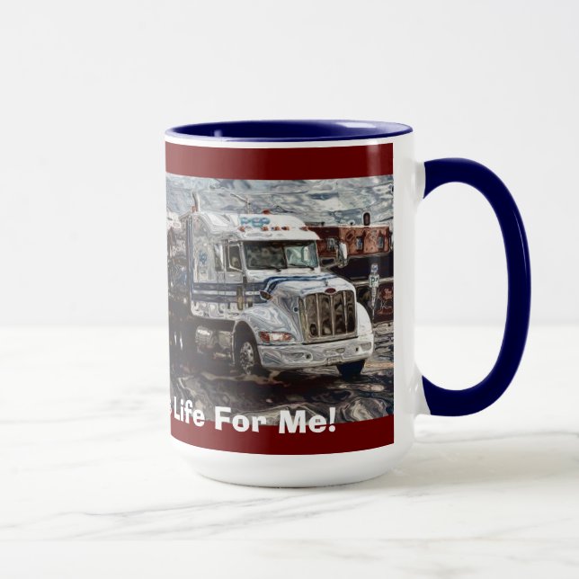 CANECA CAMINHÕES DE CAFÉ DE CAFÉ BRANCO, CAMINHÕES DE CAU (Direita)