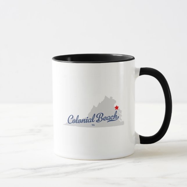 Caneca Camisa colonial de Virgínia VA da praia (Direita)