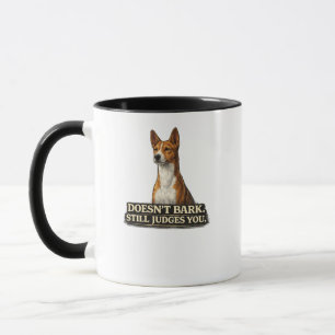 Caneca Camisa de Cachorro Basenji – Não Late, Mas Julga V