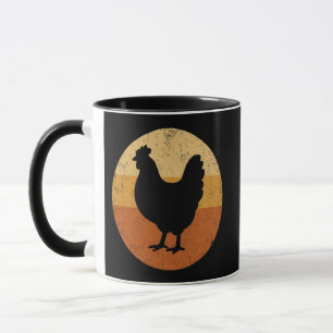 Caneca Camisa de Crachá de frango retrô - Fábrica de colh