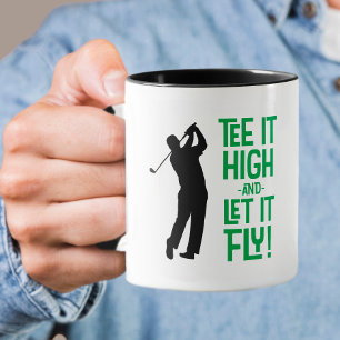 Caneca Camisa de golfe masculina fofa humor engraçado pre