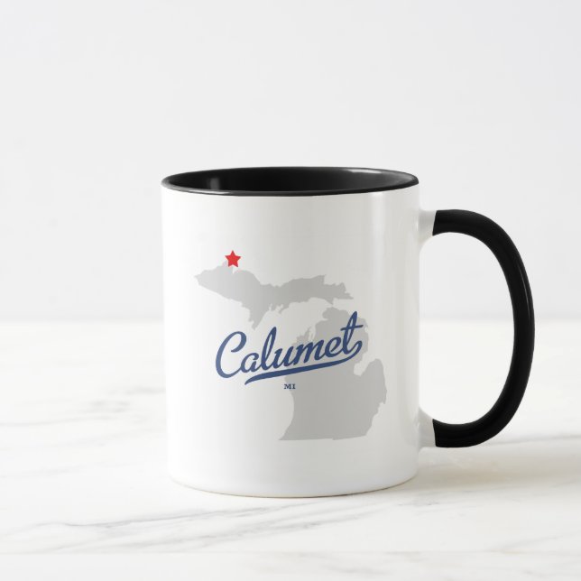 Caneca Camisa de Michigan MI do Calumet (Direita)