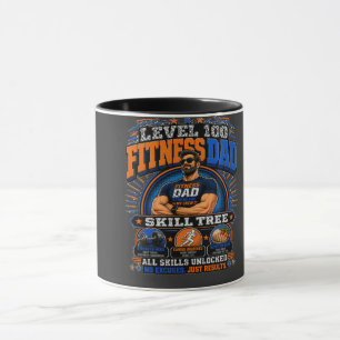Caneca Camisa Level 100 Fitness Dad – Skill Tree Gym Dad 