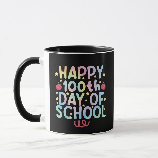 Caneca Camisa Tie Dye Feliz 100º Dia De Aula Professor Al (Esquerda)