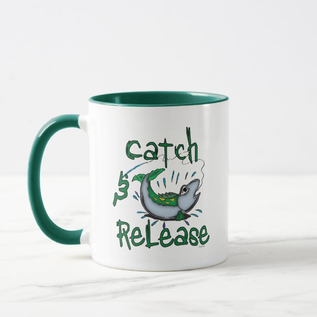 Caneca Camisas de pesca de captura e de saída (Esquerda)