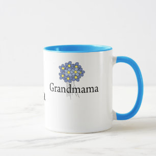 Caneca Camiseta Avó Flor Azul Bonita