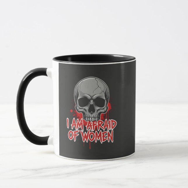 Caneca Camiseta com Design de Medo de Mulheres (Esquerda)