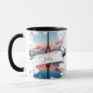 Caneca Camiseta de Arte com Efeito de Salpico em Aquarela