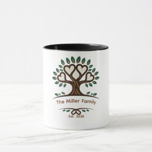 Caneca Camiseta de Árvore de Reunião de Família Personali