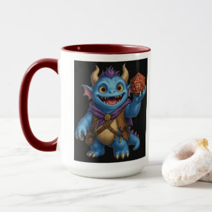 Caneca Camiseta de Monstro de Fantasia Fofo Segurando Dad