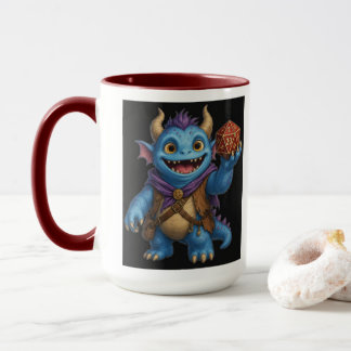 Caneca Camiseta de Monstro de Fantasia Fofo Segurando Dad