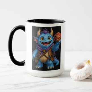 Caneca Camiseta de Monstro de Fantasia Fofo Segurando Dad