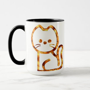 Caneca Camiseta do Gato do Favo de Mel Dourado