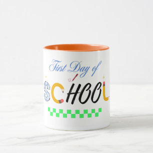 Caneca Camiseta do primeiro dia da escola - Bonita e dive