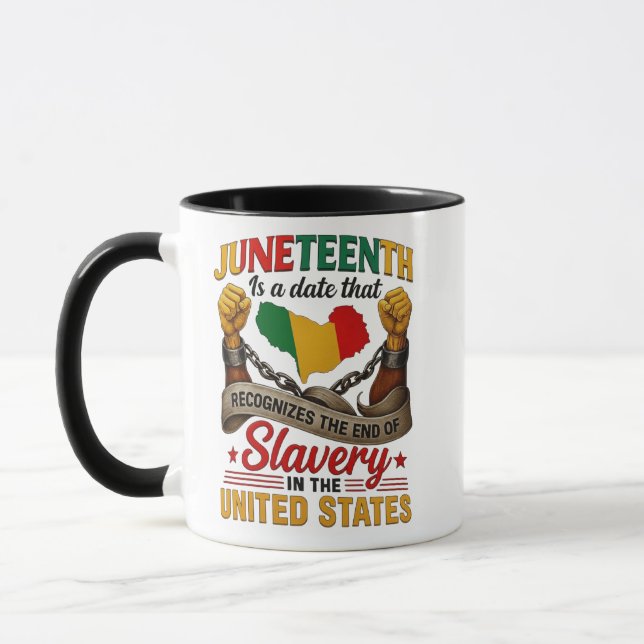 Caneca Camiseta engraçada Blissboy Juneteenth Novidade ,  (Esquerda)