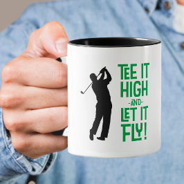 Caneca Camiseta engraçada de golfe masculino fofo Humor e