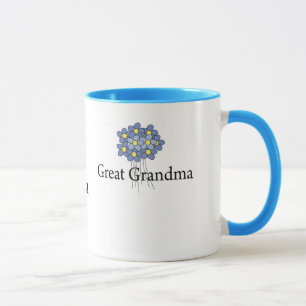 Caneca Camiseta Flor Azul Bonita Bisavó