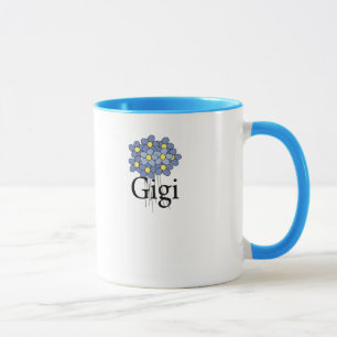 Caneca Camiseta Gigi Flor Azul Bonita