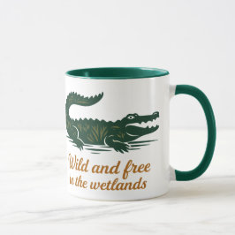 Caneca Camiseta Gráfica da Natureza do Pântano de Jacaré