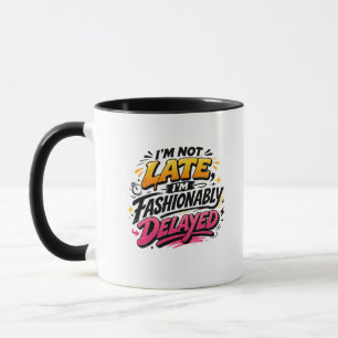 Caneca Camiseta Tardia Atrasada – Camisa engraçada de hum