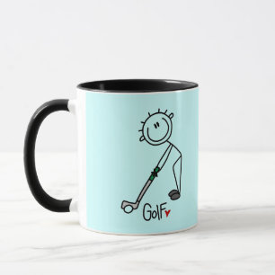 Caneca Camisetas e Presentes Básicos de Golfe com Boneco