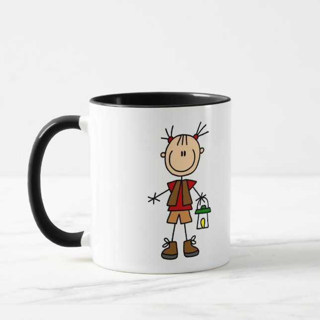 Caneca Camisetas e Presentes da Menina de Camping com Lan (Esquerda)