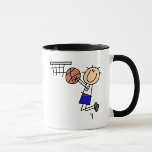 Caneca Camisetas e Presentes de Basquete Jump Shot Azul