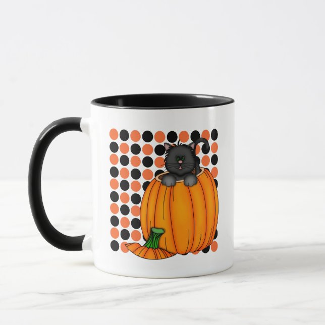 Caneca Camisetas e presentes de gato do Halloween (Esquerda)