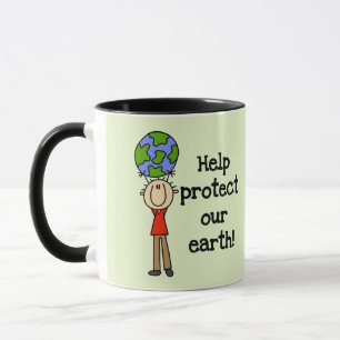 Caneca Camisetas e Presentes Menino Protege Nossa Terra
