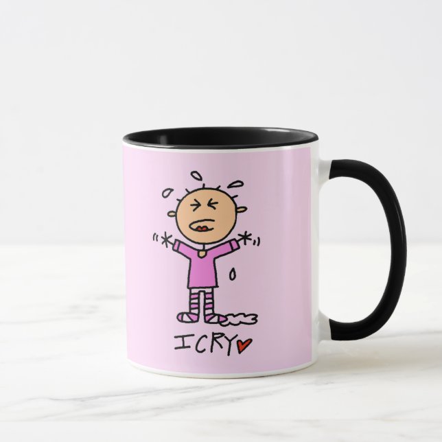 Caneca Camisetas e Presentes para Bebê Menina Eu Choro (Direita)