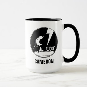 Caneca Camisetas Rock   Snoopy Howling   Adicione seu nom