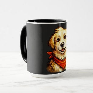 Caneca Camisola de Moletom Cachorro Dourado Feliz Desenha