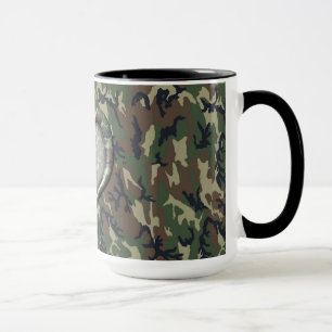 Caneca Camouflage Woodland Forest Heart em Camo