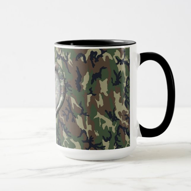 Caneca Camouflage Woodland Forest Heart em Camo (Direita)