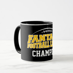 Caneca Campeão de Futebol da Fantasia - Dourado Negro e A