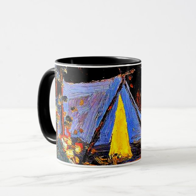 Caneca Campfire, fine art painting by Tom Thomson (Frente Esquerda)