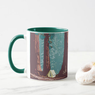 Caneca Camping de tenda no Parque Nacional Sequoia