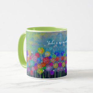 Caneca campo abstrato impressionista de flores