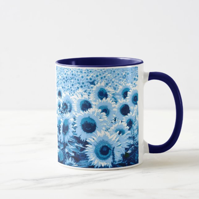 Caneca Campo de Girassóis - tons de azul (Direita)