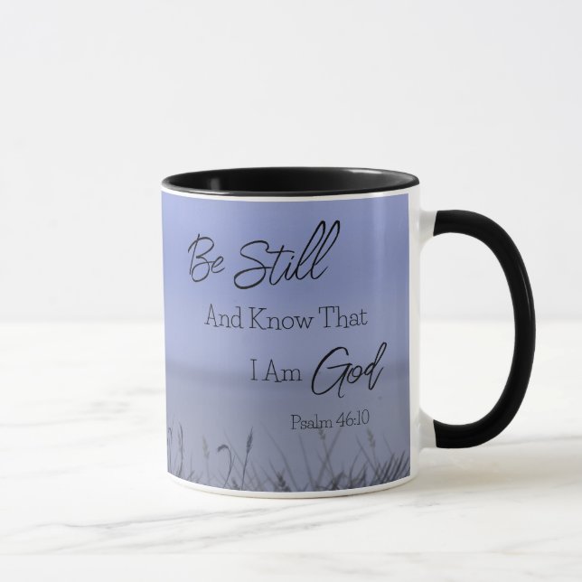Caneca Campo de Trigo Azul das Escrituras Simples Moderna (Direita)
