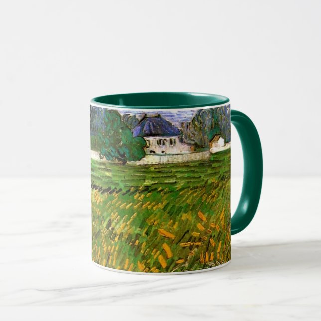 Caneca Campo de trigo em Auvers por Vincent van Gogh (Frente Esquerda)