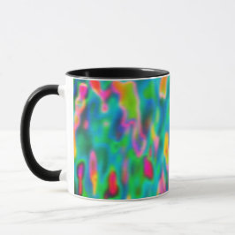 Caneca Campo de Tulipas Floral Abstrato Néon Dopamina Cor