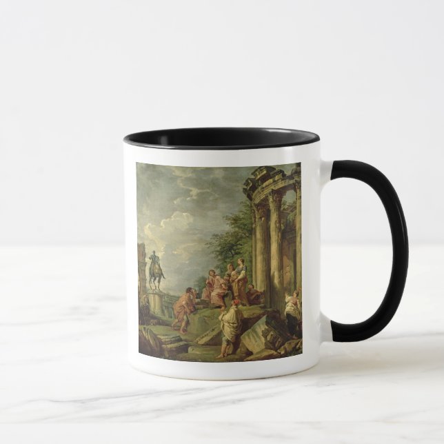 Caneca Camponeses entre as ruínas romanas, 1743 (óleo em (Direita)