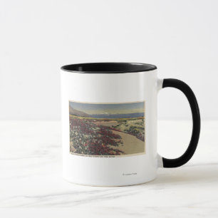 Caneca Campos da luz do sol do deserto & de Verbenas