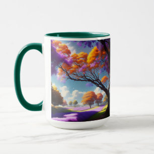 Caneca Campos De Árvore E Lavanda De Jacaranda, Mug De Ca