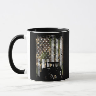 Caneca Camuflagem Bandeira Trator Caminhão de Fazenda Vin
