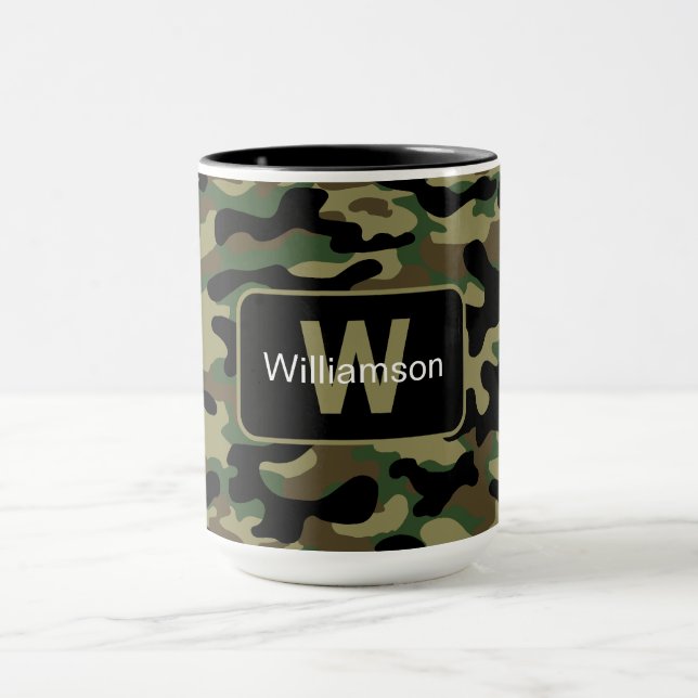 Caneca Camuflagem Caqui da Floresta Com Personalização   (Centro)