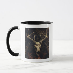 Caneca Camuflagem de Crânio de Veado Vintage Caça