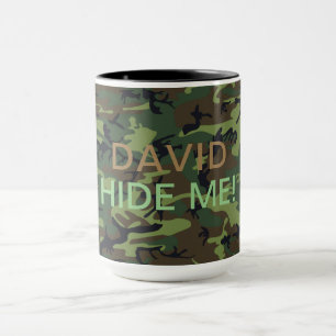 Caneca Camuflagem Verde Militar Seu Nome Me Oculta Citaçã